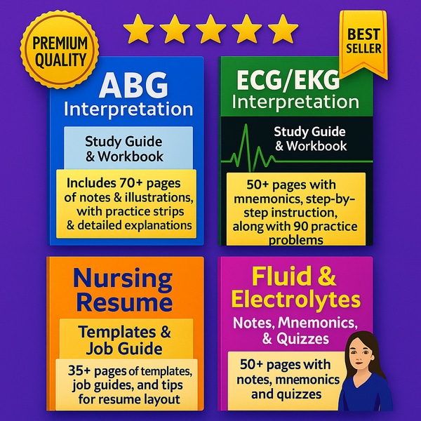 The ECG/EKG + ABG + Fluids & Electrolytes + Nursing Resume/Job Guide Bundle