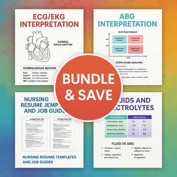 The ECG/EKG + ABG + Fluids & Electrolytes + Nursing Resume/Job Guide Bundle Discount