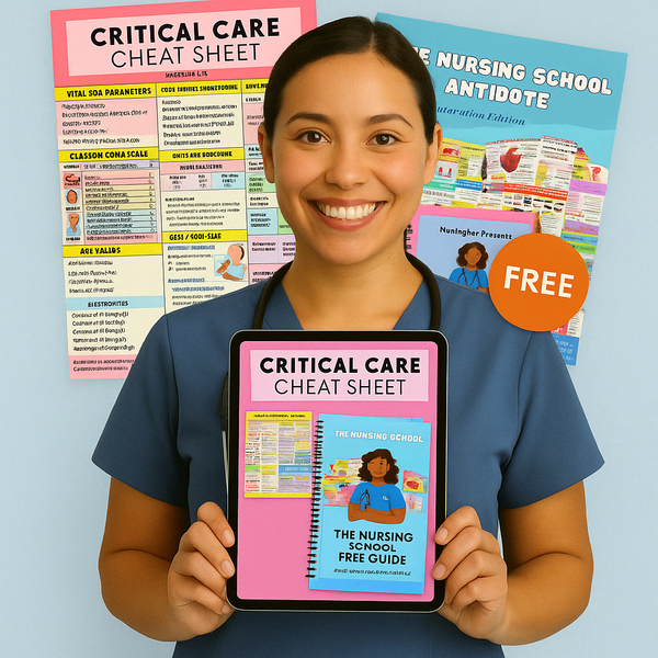 Nurse with free Critical Care Cheat Sheet