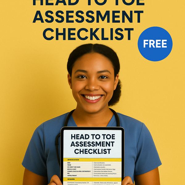 nurse with free Head to Toe Assessment Checklist