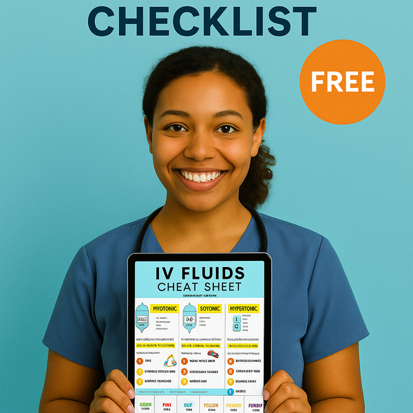 Nurse with free IV Fluids Checklist
