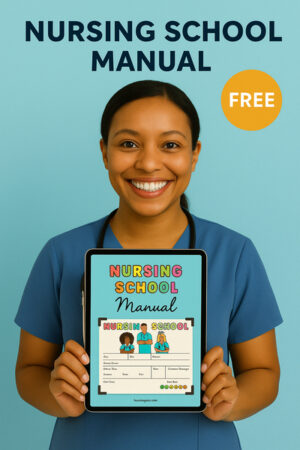 nurse holding free Nursing School Survival Manual