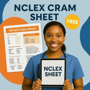 nurse with free NCLEX Cram Sheet