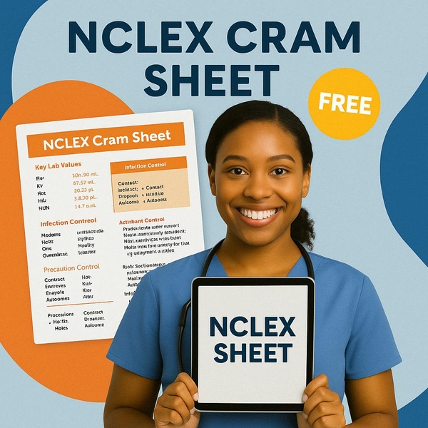 nurse with free NCLEX Cram Sheet