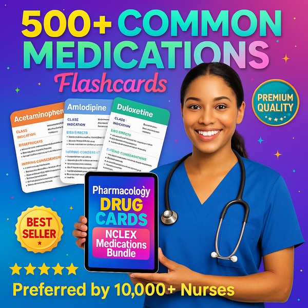 500+Common Medications Flashcards | Pharmacology Drug Cards| NCLEX Medications| Pharmacology Cheat Sheet