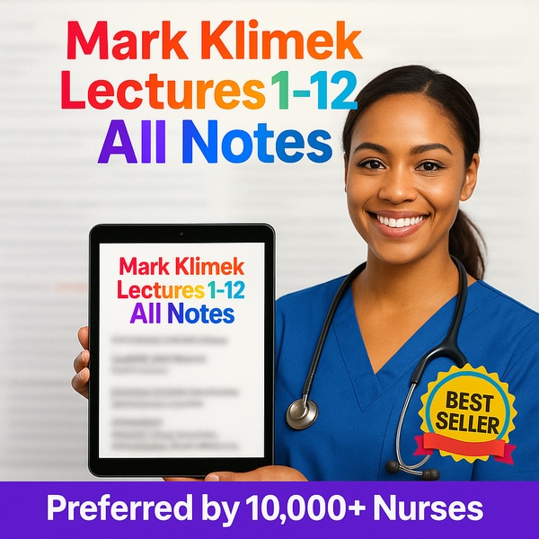 Mark Klimek Lectures 1-12 All Notes| Nursing Exam Prep Study Guide | NCLEX RN Resources