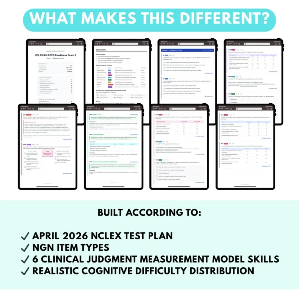 Next Gen NCLEX Question Banks | 2026 Practice Questions with Answers and Rationale | Case Studies, Bow-Tie, Trend, Matrix, Cloze, Highlighting, and SATA | CJMM Aligned